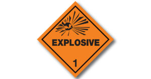 Dangerous Goods class 1 exposive symbol